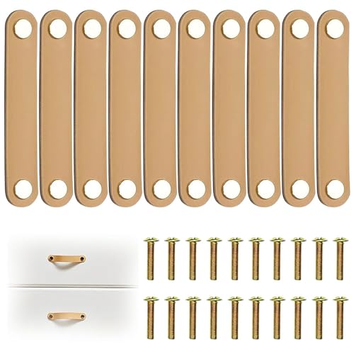 YIMINI Tiradores De Piel Para Muebles, Perillas Muebles De Cuero, Muebles De Cuero Manija, Incluye Tornillos Para Cajón, Puerta De Armario, Decoración Del Hogar (10, Beige, 128mm)