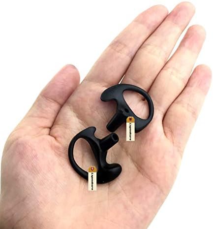 Lsgoodcare 10Pairs Replacement Earmold Earbud Left Right Ear Piece Black Large for Two Way Radio Acoustic Coil Tube Earpiece, Soft Silicone Walkie Talkie Earpiece Compatible with Motorola Kenwood - 5