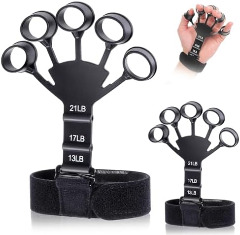 Catsobat ハンドグリップ パワーフィンガーグリップ ２個セット 指トレ 握力 トレーニング 人間工学に基づいたデザイン 【メーカー30日保証付き】 (ブラック)