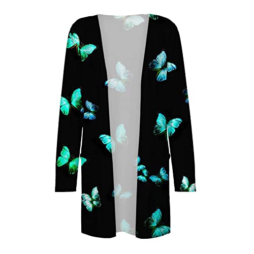 Traje de banho feminino casual com estampa de manga comprida para inverno e outono, Preto, GG