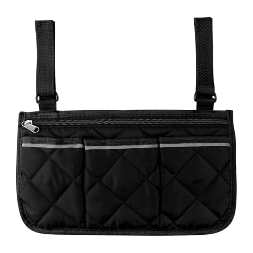 Lotsdonxia Wheelchair Side Storage Bag with Reflective Stripes – Waterproof Multifunctional Pockets for Wheelchairs, Scooters, Walkers, and Rollators