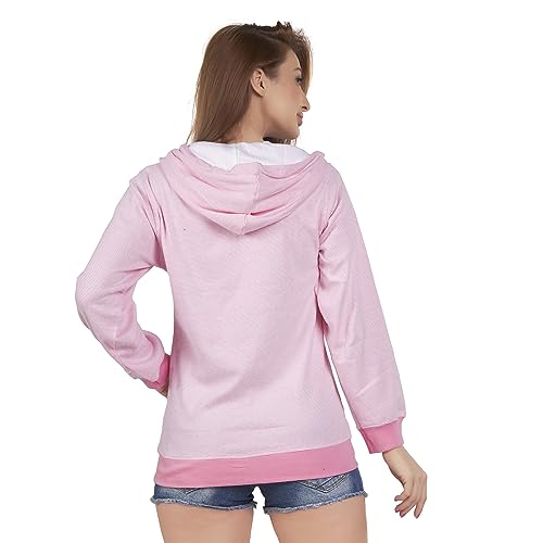 Image of CAUSTIC Women's Hoodie Jacket Sweatshirt - Casual Full Zip Up Long Sleeve Cotton Blend Outwear with Pockets & Hooded Top (White)