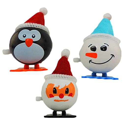 NOVELTY GIANT WWW.NOVELTYGIANT.COM 3 Pack Wind Up Jumping Christmas Winter Set Santa Snowman & Penguin -  0036