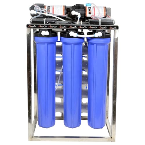 Image of PurePlus 50 Liter Commercial RO Water Purifier Plant with TDS Adjuster Blue Stainless steel Full Automatic with TDS Adjuster