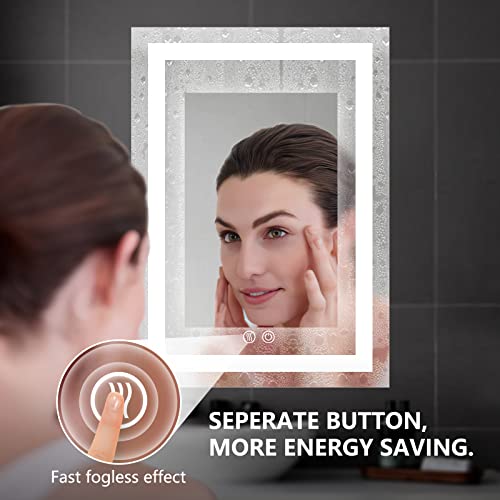 28 X 36 Inch Smart Led Mirror For Bathroom, Light Illuminated Mirror White Daylight Color For Makeup And Shaving, Anti Fog And Light Adjustment Function, Ip67 Waterproof #TOP3