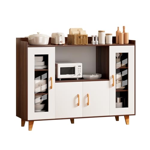 Awjaisca Premium Wood Grain Kitchen Buffet Cabinet - 4 Doors,