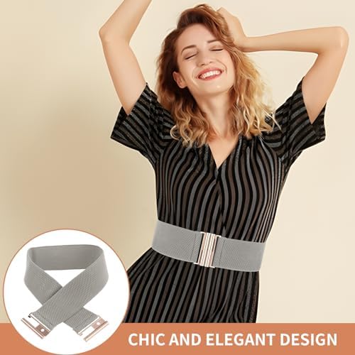 Cobee Szerokie elastyczne paski dla kobiet, elastyczne paski w stylu vintage moda retro regulowany pasek z klamrą do sukienek
