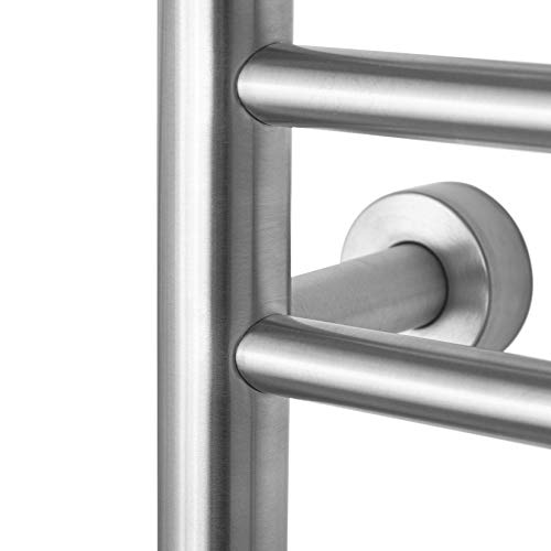 Warmlyyours, Riviera 9 Bar Electric Radiant Heated Towel Warmer, Brushed, Dual Connection #TOP6