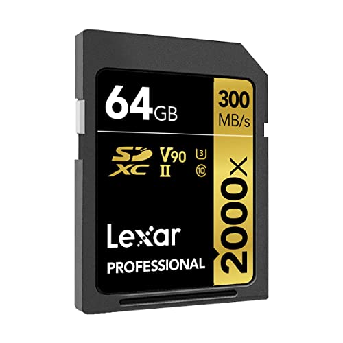 Lexar Professional 2000X 64Gb Sdxc Uhs-Ii Memory Card, 300Mb/S Read, 260Mb/S Write, 4K Video, Durable (2-Pack) #TOP1