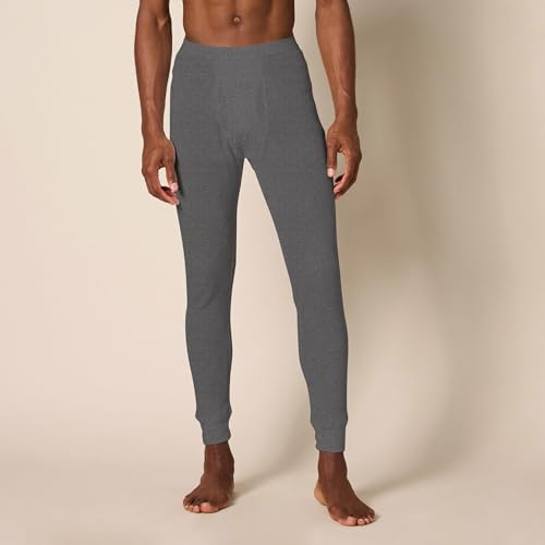 Amazon Essentials Men's Thermal Waffle Knit Long Johns Underwear Set for Cold Weather, Charcoal, Medium - Image 4