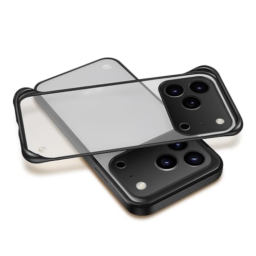 Image of Compatible Case Apple iPhone 17 Pro | Back Cover Case | Stylish Frameless Matte Hard Back Skin | Soft TPU Shock Proof Bumper Back Cover Case for Apple iPhone 17 Pro (Black)