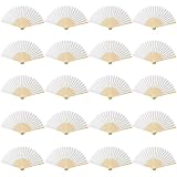TiGog 20 Stück Handfächer Fächer Hochzeit, Faltbar Taschenfächer Papier Faltfächer Hochzeitsfächer, Sommer Hochzeit Handfächer Fächer Hochzeit Gäste Dekofächer Hand Fan Wedding Hochzeit Party, Weiß