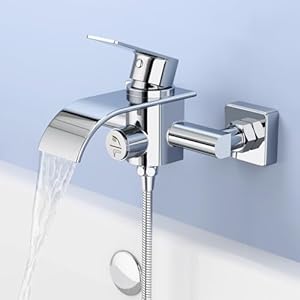 OTOmitra Badewannenarmatur Wasserfall Chrom