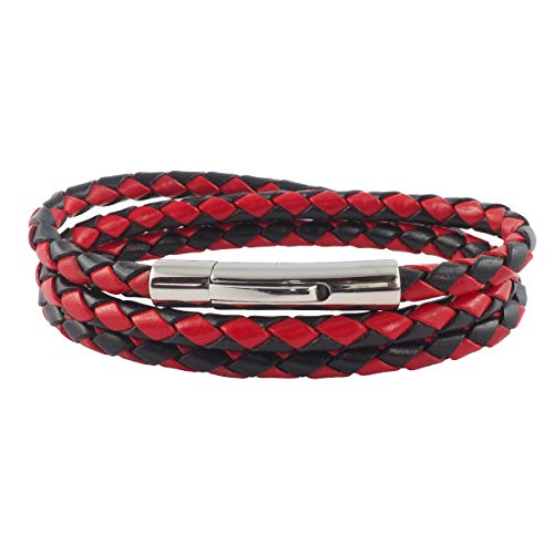 Collier en cuir tressé pour homme évitant les irritations grâce au fermoir sécurisé
