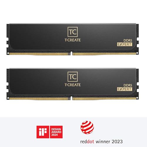 Image of TEAMGROUP T-Create Expert Overclocking 10L CL28 DDR5 32GB Kit (2 x 16GB) 6000MHz (PC5-48000) Intel XMP 3.0 & AMD Expo Compatible Desktop Memory Module Ram Black - CTCED532G6000HC28ADC01