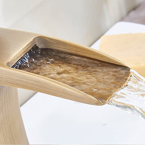 Robinet de vanité cascade rétro bronze pour lavabo et vasque de salle de bain - 5