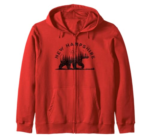 Nuevo Hampshire Vacaciones Bear Forest Sun Sudadera con Capucha