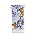 HUSSRITY Eyeglasses Case Light Purple Flowers Sunglasses Pouch Soft PU Leather Squeeze Top Eyeglass Holder Portable Glasses Case For Women Men