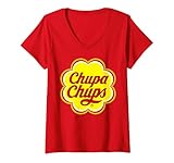 Femme CHUPA CHUPS LOGO T-Shirt avec Col en V