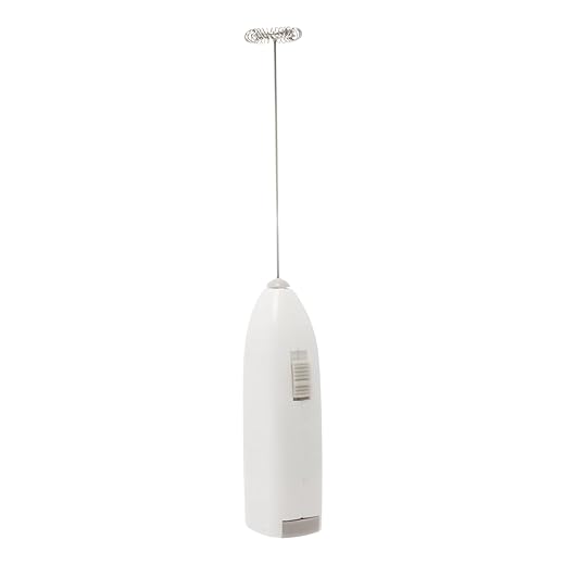 LYOR - Mini Mixer Misturador Elétrico para Bebidas - Inox e Plástico Branco - Eficiente e Compacto para Batidas e Misturas Rápidas