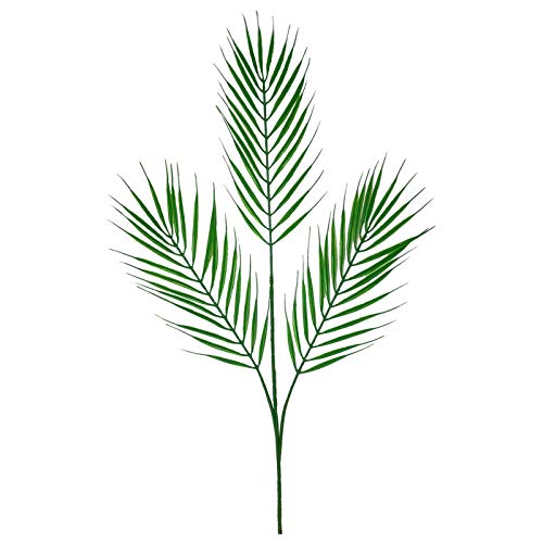 AIVORIUY 4pcs Arbusto Hoja de Palma Tropical Artificial con Tallos Selva Planta Verde Vegetación, Hojas Safari Simulación Plantas Tropicales Decoraciones de Fiestas Hawaianas Arreglo Floral en Florero Cover