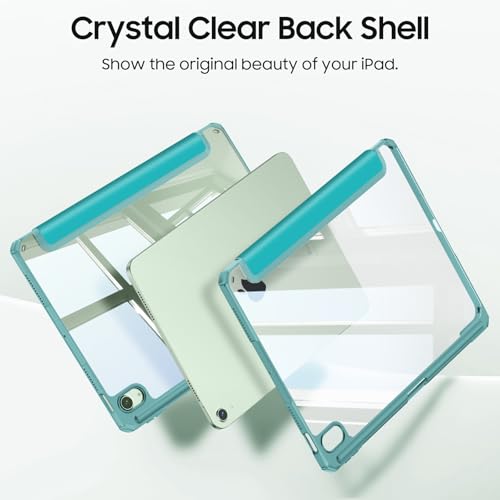 Fintie Hybrid Slim Case for iPad Air 11-inch M4/M3/M2 (2026/2025/2024), iPad Air 5th/4th Generation (2022/2020) 10.9 Inch - Shockproof Cover with Clear Back Shell & Pencil Holder, Green Sea Turtle by FINTIE - Image 4