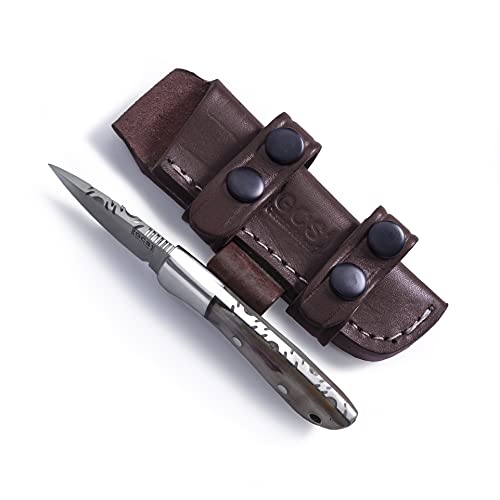 Gcs Handmade D2 Tool Steel Tactical Knife Hunting Knife Campknife With Leather Sheath Full Tang Blade Designed For Hunting & Edc Gcs 235 (Horn Handle) #TOP3