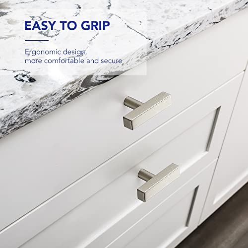 25 Pack 2 Inch Brushed Nickel Cabinet Handles, Square Kitchen Hardware for Cabinets & Drawers, Stainless Steel Pulls with Single Hole Knobs by Ravinte Hardware - Used condition - Image 5