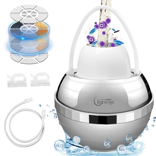 Luxsego KDF55 Bath Filter for Tub, 8 Stages Bath Water Filters for Shower, BPA Free Filter for Bathtub Soften Hard Water, Purify Water Removes Residual Chlorine for Kid, Chrome-plate