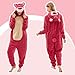 GONAAP Adult Onesie Pajamas Sherpa Animal One Piece Cosplay Costume for Women Men(Rose Bear,11-12Years)