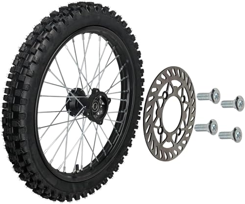 14 inch Front Rim Wheel 60/100-14 Tire Assembly for Apollo DB RFZ SSR 110cc 125cc XR CRF DB KLX125 KX85 TD-125 Dirt Pit Bike Tao Tao BD14 with 15mm Axles Includes Brake Rotor (14 inch)