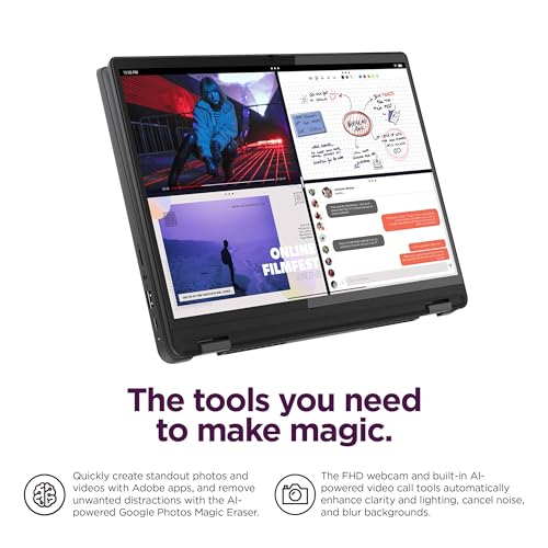 Image of Lenovo IdeaPad Flex 5i Chromebook Plus 2-in-1 Laptop (14 inch FHD+ Touchscreen, Intel 10-Core i5-1334U, 8GB RAM, 256GB SSD+256GB SD Card) Business, Students, Home, Webcam, Backlit, Lightweight, Chrome OS