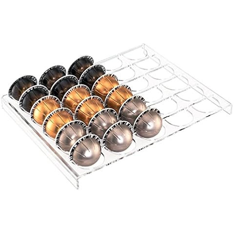 Sumerflos Coffee Capsule Storage Tray, Drawer Insert Organizer Holds 30 Pods Compatible with Nespresso Vertuoline Capsules Drawer of Kitchen, Home Cover