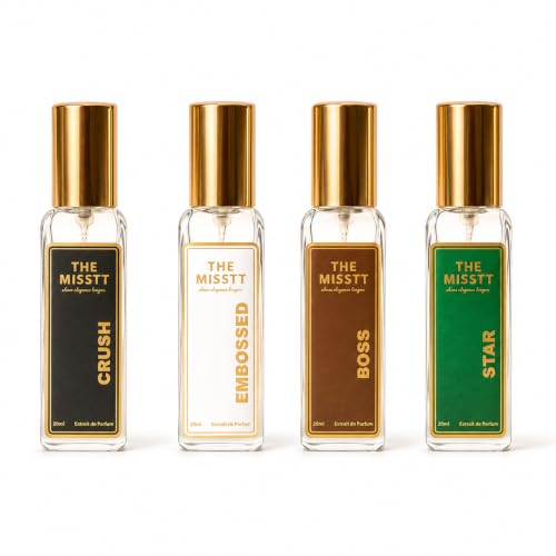 Image of Perfume Gift Set for Men & Women | Long Lasting Extrait De Parfum Collection | Crush, Embossed, Bosss & Star Fragrances | Premium Daily Wear Perfume | Pack of 4 x 20ml (80ml Total)