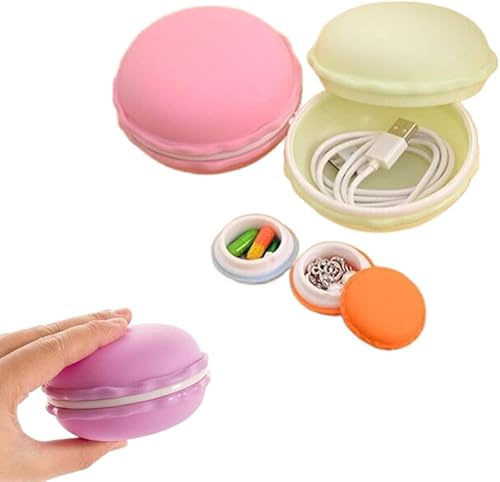 Miniatura 5 de Estuche colorido de macarrón, caja de almacenamiento de joyas de macarrón, caja de almacenamiento portátil de viaje para dulces, macarrón, caja de