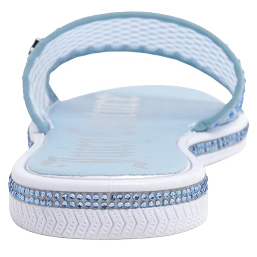 Image of Juicy Couture Women's Slide Sandals - Glitter Bling Open Toe Sparkle Flats - Dressy Summer Casual Footwear