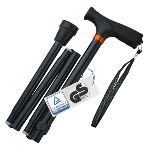 Weinberger 48748 Telescopic Walking Stick Sturdy Foldable Height Adjustable Non-Slip Comfortable Only 420 Grams Max 136 kg Travel Walking Stick