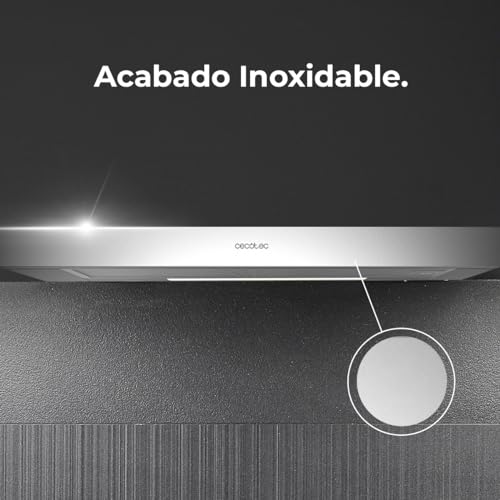 Cecotec Hotte aspirante télescopique Flux TLM 603500 Inox A de 60 cm de large finition puissance d'aspiration 350 m3h Moteur Classe A commande mécanique - vue 9