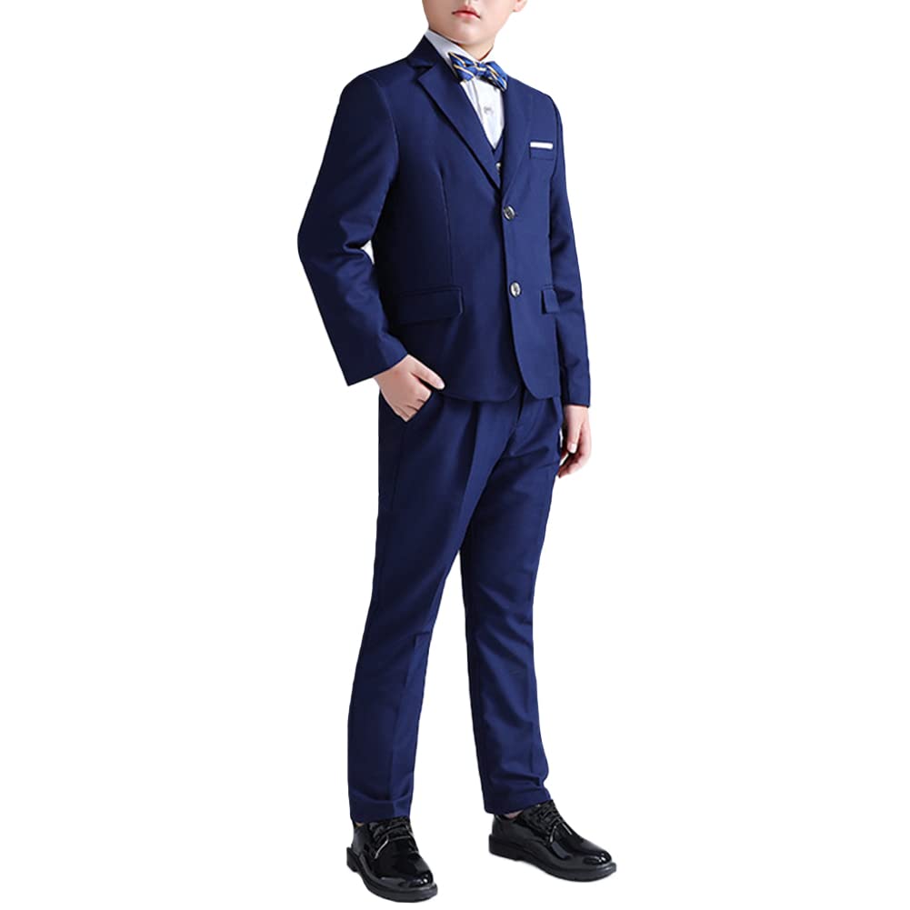 GUOCU Gentiluomo Abbigliamento Set per Bambino Ragazzi,Completo da Ragazzo 4/5 Pezzi Taglia Larga Abiti da Cerimonia Smoking Abiti da Battesimo Bambino Completo Vestito per Festa di Matrimonio