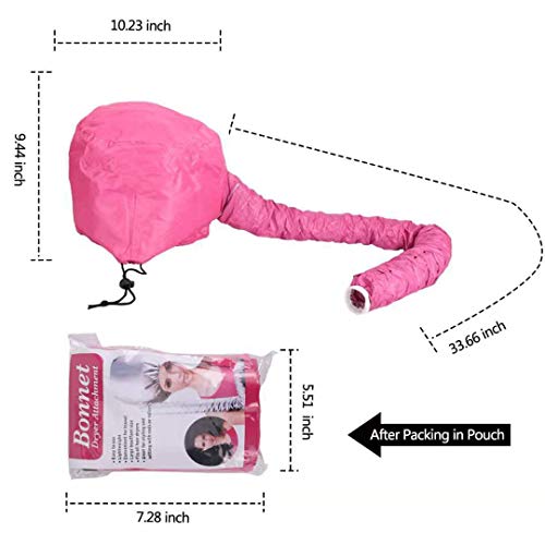 U/R Droogkap voor haarkap, haardroger met rekbaar handvat, haarstijl hoes, draagbare zachte haardrogercap met elastische band voor handhaired Dryer Cap (roos) - Image 3