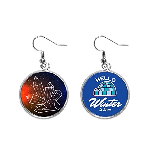 Pendientes de gota para invierno con estrellas de fantasía universo