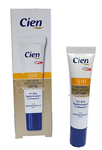 Cien Anti-Wrinkle Eye Contour Cream with Q10 and Hyaluronic Acid and Vitamin E 15ml (0.51 Oz)