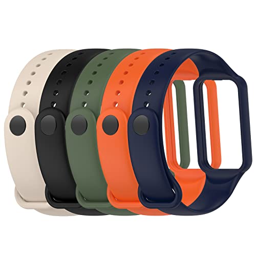 Chofit 5-Pack Straps Compatible with Amazfit Band 7 Strap, Soft Silicone Sport Wristband Replacement Arm Band for Amazfit Band 7 (5C)
