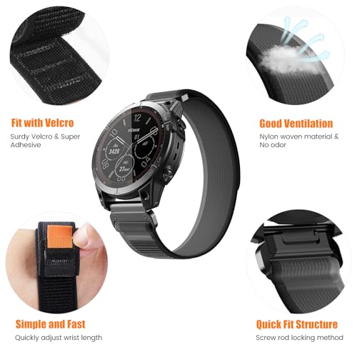 NotoCity for Garmin Feinx 6/6 Pro/5/5 Plus/7/7 Pro Strap, Quickfit 22mm for Garmin Fenix 8/8Pro 47mm, Epix 2 Strap - Image 3