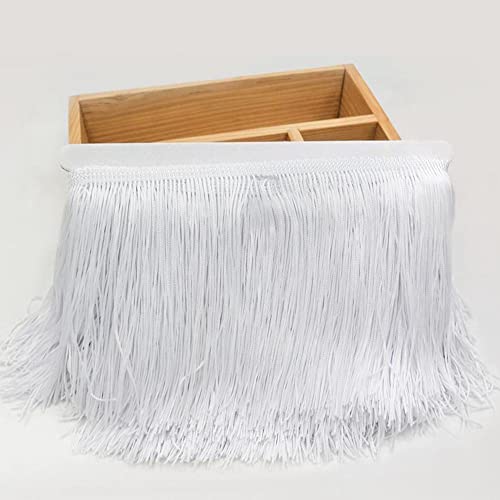 YdseozOA 10 m 15 cm de Encaje Fringe Tassel Chainette Fringe Recorte Cinta para DIY Baile Latino Vestido Adorno Ropa Accesorios Encaje Cinta-Blanco