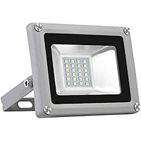 Foco LED blanco frío de 20 W, superbrillante, 2000 lm, exterior 6500 K, blanco frío, IP65, resistente al agua, para campo deportivo, garaje, jardín, patio trasero [clase energética F]