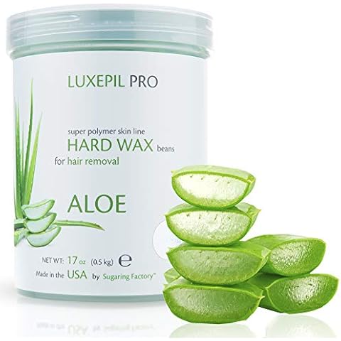 Aloe Vera Hard Wax Beads for Hair Removal - All-Natural Painless Wax for Face, Bikini, Armpit, Legs, Arms, Chest, Upper Lip - Easy to Use, Fast-Melting Body Wax - 17 oz Cover