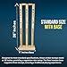 CBB Cricket Wicket Stumps Multi-Surface Placement with Wood Base