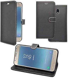 Mobile Phone Case Cover Compatible For Galaxy J3 2017 Wallet Flip Stand Card Slot PU Leather Magnetic Closure Case Cover In Black