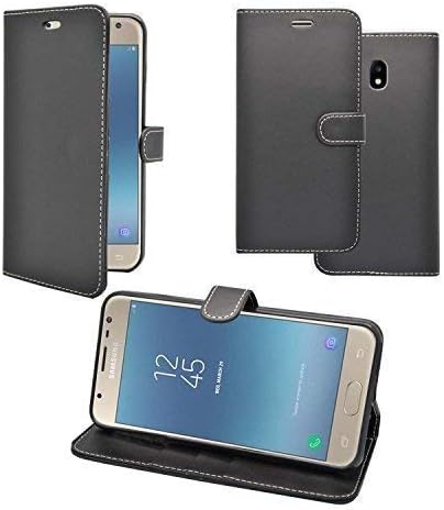Mobile Phone Case Cover Compatible For Galaxy J3 2017 Wallet Flip Stand Card Slot PU Leather Magnetic Closure Case Cover In Black